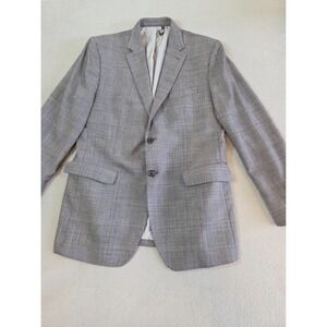 Banana Republic Men's 42R Gray Glen Plaid Wool Blazer Tailored Fit 2-Button Jack